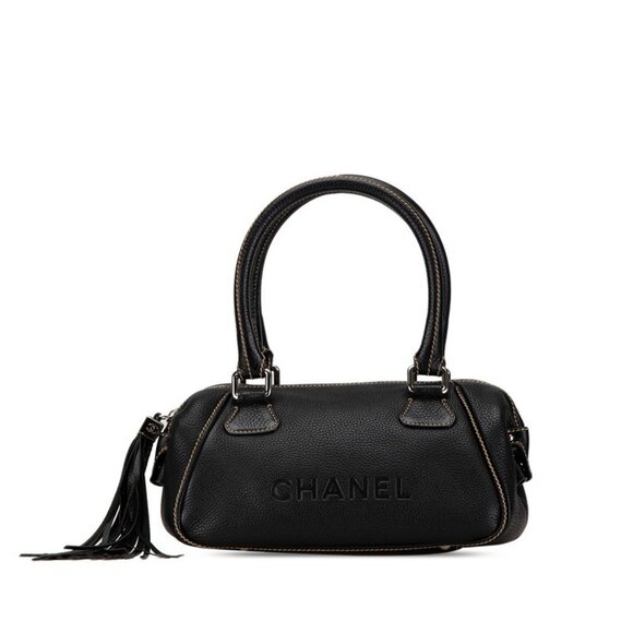 CHANEL Black Leather Boston Bag - Picture 1 of 9
